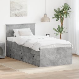 vidaXL Slaapbank Beton Grijs en Zwart 70 x 190 cm Bewerkt hout