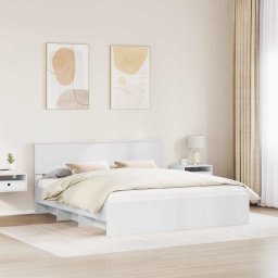 vidaXL Bedframe met hoofdeinde Wit 180 x 200 cm Bewerkt hout