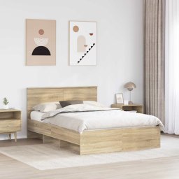 vidaXL Bedframe met hoofdeinde Sonoma Eiken 160 x 200 cm Bewerkt hout