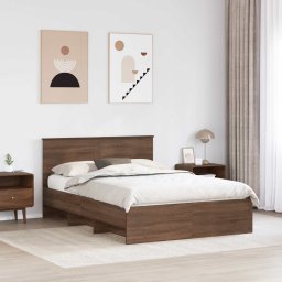 vidaXL Bedframe met hoofdeinde Bruin Eiken 150 x 200 cm Bewerkt hout