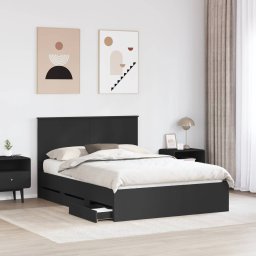 vidaXL Bedframe met lade met opslag Zwart 140 x 190 cm Ingenieurshout