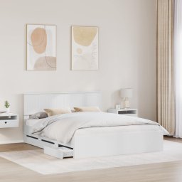 vidaXL Bedframe met lade met opslag Wit 160 x 200 cm Ingenieurshout
