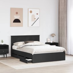 vidaXL Bedframe met lade met opslag Zwart 140 x 190 cm Ingenieurshout