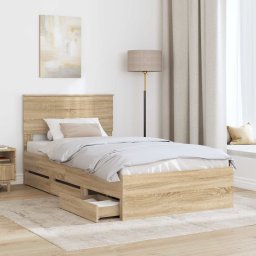 vidaXL Bedframe met lade Sonoma Eiken 100 x 200 cm Ingenieurshout