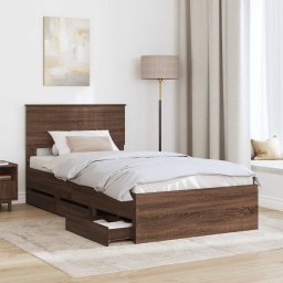 vidaXL Bedframe met lade Bruin Eiken 100 x 200 cm Ingenieurshout