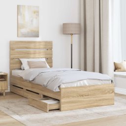 vidaXL Bedframe met lade Sonoma Eiken 100 x 200 cm Ingenieurshout