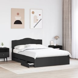 vidaXL Bedframe met lade met opslag Zwart 140 x 190 cm Ingenieurshout