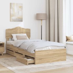 vidaXL Bedframe met lade Sonoma Eiken 100 x 200 cm Ingenieurshout