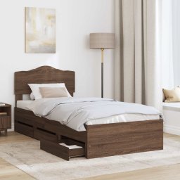 vidaXL Bedframe met lade Bruin Eiken 100 x 200 cm Ingenieurshout