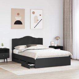 vidaXL Bedframe met lade met opslag Zwart 140 x 190 cm Ingenieurshout