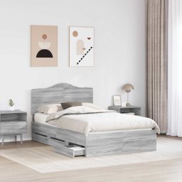 vidaXL Bedframe met lade Grijze Sonoma 120 x 190 cm Ingenieurshout