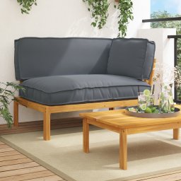 vidaXL Bankstel Effen Antraciet 133 x 92 x 69 cm Massief Acaciahout