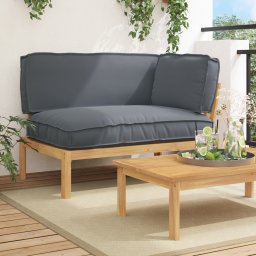 vidaXL Bankstel Effen Antraciet 133 x 92 x 69 cm Massief Acaciahout