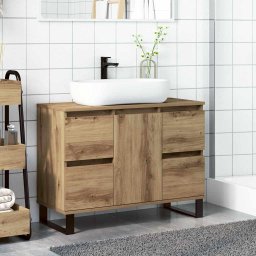 vidaXL Badkamerkast 80x33x60 cm bewerkt hout artisanaal eikenkleurig