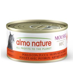 24x70g Almo Nature HFC Cat Mousse Kip met Pompoen natvoer voor katten