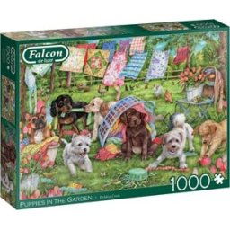Falcon - Puppies In The Garden Puzzel (1000 Stukjes)