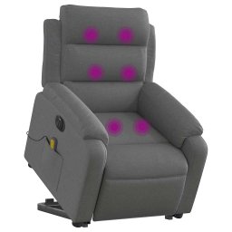 vidaXL Sta-op-massagestoel elektrisch verstelbaar stof donkergrijs
