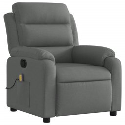 vidaXL Massagestoel in donkergrijze stof