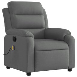 vidaXL Massagestoel in donkergrijze stof