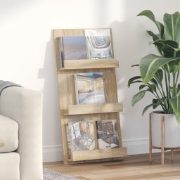 vidaXL Tijdschrift Rek Sonoma Eiken 51 x 11 x 102 cm Bewerkt hout