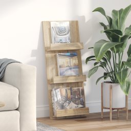 vidaXL Tijdschrift Rek Sonoma Eiken 43 x 11 x 102 cm Bewerkt hout