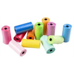 POOPI-DOG POEPZAKJES REGENBOOG KLEUREN 12X15 ST