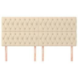 vidaXL Hoofdbord crème 180x7x118/128 cm stof