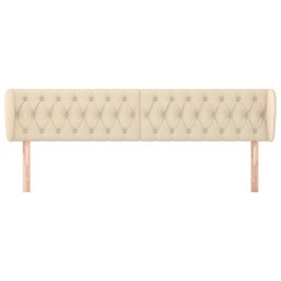 vidaXL Hoofdbord met randen 183x23x78/88 cm stof crèmekleurig