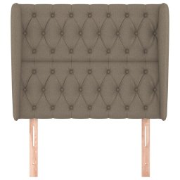 vidaXL Hoofdbord met randen 93x23x118/128 cm stof taupe