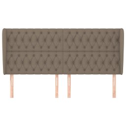 vidaXL Hoofdbord met randen 183x23x118/128 cm stof taupe