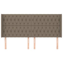 vidaXL Hoofdbord met randen 183x16x118/128 cm stof taupe