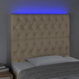 vidaXL Hoofdbord LED 90x7x118/128 cm stof crèmekleurig
