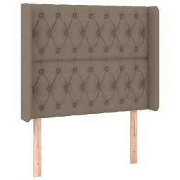vidaXL Hoofdbord LED 93x16x118/128 cm stof taupe