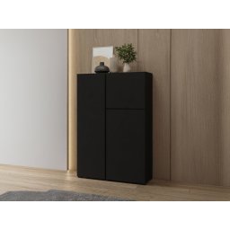 Commode ASYMI 3 deuren zwart