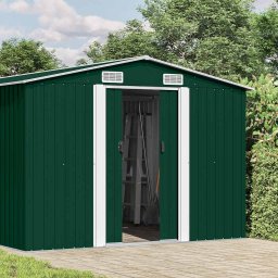 vidaXL Tuinschuur 257x392x181 cm metaal groen