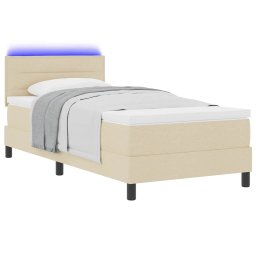 vidaXL Boxspring bed met matras met LED Crème 100 x 200 cm Stof