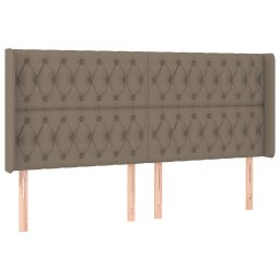 vidaXL Hoofdbord LED 183x16x118/128 cm stof taupe