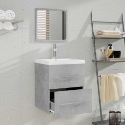 vidaXL Badkamerkast met spiegel 41x38,5x48 cm betongrijs