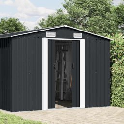 vidaXL Tuinschuur 257x489x181 cm metaal antracietkleurig