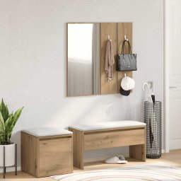vidaXL Halmeubelset bewerkt hout artisanaal eikenkleur