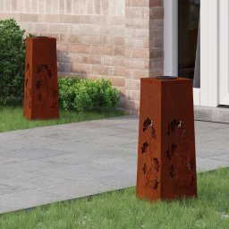 vidaXL Solar LED Pad Licht 2 st Warmwit 18 x 18 x 50 cm weervast staal