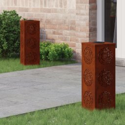 vidaXL Solar LED Pad Licht 2 st Warmwit 18 x 18 x 50 cm weervast staal