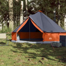 vidaXL Tipitent 6-persoons waterdicht grijs en oranje