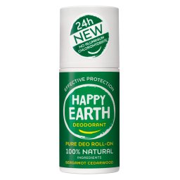Happy Earth 100% Natural Deo Roll-On Bergamot Cedarwood