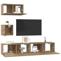 vidaXL Tv-meubelset 3 st Artisan Eiken Bewerkt hout