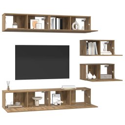 vidaXL Tv-meubelset 6 st 80 x 30 x 30 cm Artisan Eiken