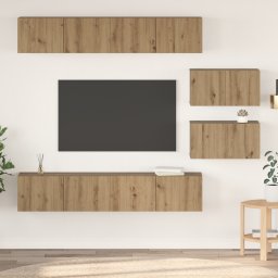 vidaXL Tv-meubelset 6 st Artisan Eiken Bewerkt hout