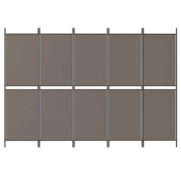 vidaXL Kamerscherm met 5 panelen 300x200 cm stof antracietkleurig