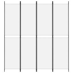 vidaXL Kamerscherm met 4 panelen 200x220 cm stof wit