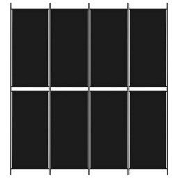 vidaXL Kamerscherm met 4 panelen 200x220 cm stof zwart